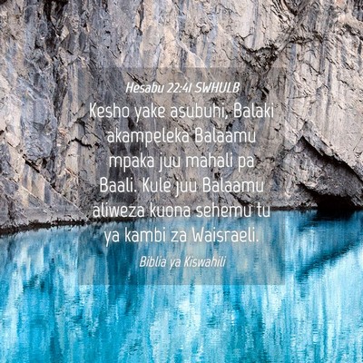 Picture 04 - Hesabu 22:41 SWHULB - Kesho yake asubuhi, Balaki akampeleka Balaamu - Bible Verse Picture