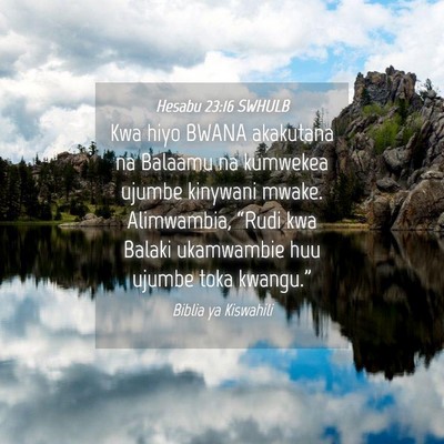 Picture 04 - Hesabu 23:16 SWHULB - Kwa hiyo BWANA akakutana na Balaamu na kumwekea - Bible Verse Picture