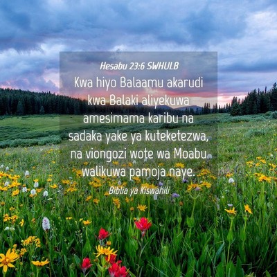Picture 04 - Hesabu 23:6 SWHULB - Kwa hiyo Balaamu akarudi kwa Balaki aliyekuwa - Bible Verse Picture