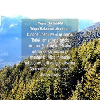 Picture 04 - Hesabu 23:7 SWHULB - Ndipo Balaamu alipoanza kunena unabii wake - Bible Verse Picture