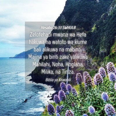 Picture 04 - Hesabu 26:33 SWHULB - Zelofehadi mwana wa Hefa hakuwa na watoto wa - Bible Verse Picture