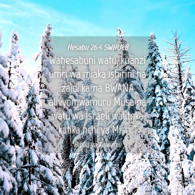 Picture 04 - Hesabu 26:4 SWHULB - Wahesabuni watu, kuanzi umri wa miaka ishirini na - Bible Verse Picture