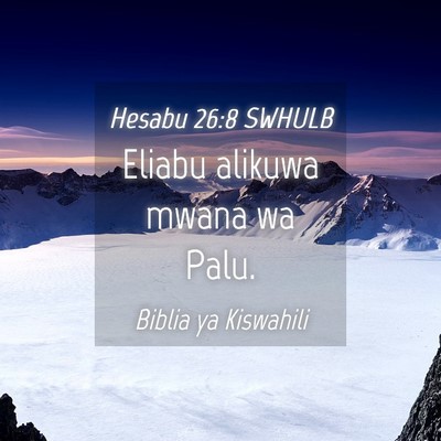 Picture 04 - Hesabu 26:8 SWHULB - Eliabu alikuwa mwana wa - Bible Verse Picture