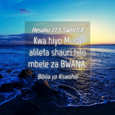 Picture 04 - Hesabu 27:5 SWHULB - Kwa hiyo Musa alileta shauri hilo mbele za - Bible Verse Picture