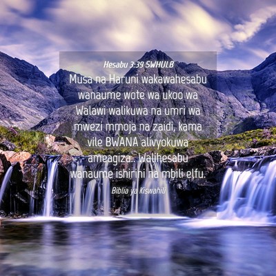 Picture 04 - Hesabu 3:39 SWHULB - Musa na Haruni wakawahesabu wanaume wote wa ukoo - Bible Verse Picture