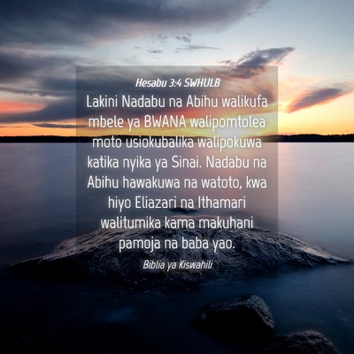 Picture 04 - Hesabu 3:4 SWHULB - Lakini Nadabu na Abihu walikufa mbele ya BWANA - Bible Verse Picture
