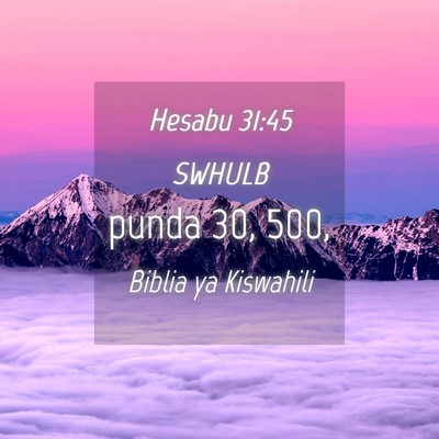 Picture 04 - Hesabu 31:45 SWHULB - punda 30, - Bible Verse Picture