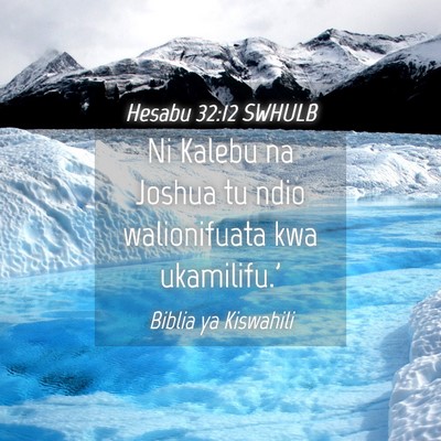 Picture 04 - Hesabu 32:12 SWHULB - Ni Kalebu na Joshua tu ndio walionifuata kwa - Bible Verse Picture