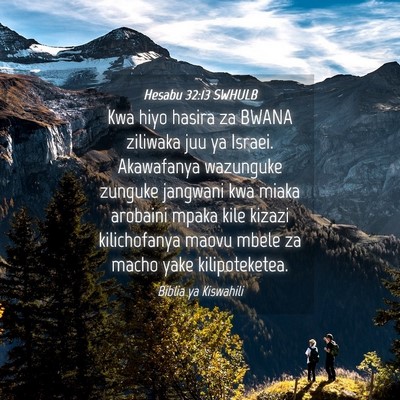 Picture 04 - Hesabu 32:13 SWHULB - Kwa hiyo hasira za BWANA ziliwaka juu ya Israei. - Bible Verse Picture