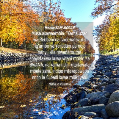 Picture 04 - Hesabu 32:29 SWHULB - Musa akawaambia, “Kama uzao wa Reubeni na Gadi - Bible Verse Picture