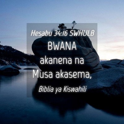 Picture 04 - Hesabu 34:16 SWHULB - BWANA akanena na Musa - Bible Verse Picture