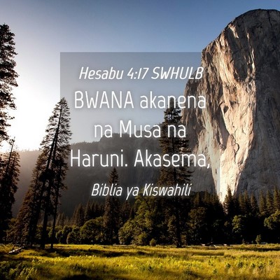 Picture 04 - Hesabu 4:17 SWHULB - BWANA akanena na Musa na Haruni. - Bible Verse Picture
