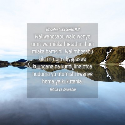 Picture 04 - Hesabu 4:35 SWHULB - Waliwahesabu wale wenye umri wa miaka thelathini - Bible Verse Picture