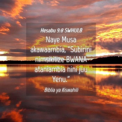 Picture 04 - Hesabu 9:8 SWHULB - Naye Musa akawaambia, “Subirini nimsikilize - Bible Verse Picture