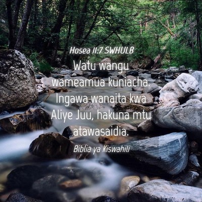 Picture 04 - Hosea 11:7 SWHULB - Watu wangu wameamua kuniacha. Ingawa wanaita kwa - Bible Verse Picture