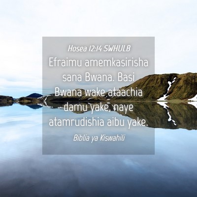 Picture 04 - Hosea 12:14 SWHULB - Efraimu amemkasirisha sana Bwana. Basi Bwana wake - Bible Verse Picture
