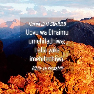 Picture 04 - Hosea 13:12 SWHULB - Uovu wa Efraimu umehifadhiwa; hatia yake - Bible Verse Picture