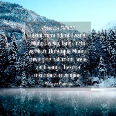Picture 04 - Hosea 13:4 SWHULB - Lakini mimi ndimi Bwana, Mungu weko, tangu nchi - Bible Verse Picture
