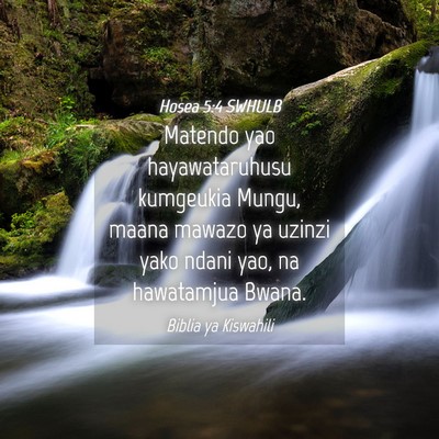 Picture 04 - Hosea 5:4 SWHULB - Matendo yao hayawataruhusu kumgeukia Mungu, maana - Bible Verse Picture