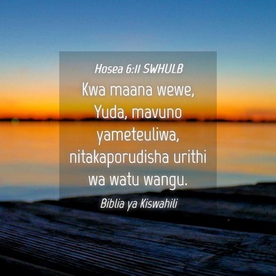 Picture 04 - Hosea 6:11 SWHULB - Kwa maana wewe, Yuda, mavuno yameteuliwa, - Bible Verse Picture