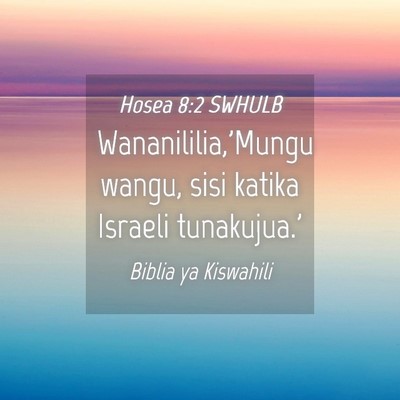 Picture 04 - Hosea 8:2 SWHULB - Wananililia,'Mungu wangu, sisi katika Israeli - Bible Verse Picture