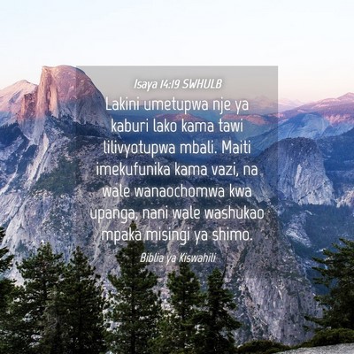 Picture 04 - Isaya 14:19 SWHULB - Lakini umetupwa nje ya kaburi lako kama tawi - Bible Verse Picture