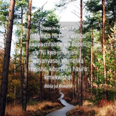 Picture 04 - Isaya 14:4 SWHULB - mtaimba hii kauli wimbo juu ya mfalme wa Babeli, - Bible Verse Picture