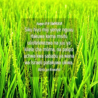 Picture 04 - Isaya 17:9 SWHULB - Siku hiyo miji yenye nguvu itakuwa kama msitu - Bible Verse Picture