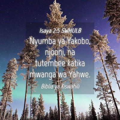 Picture 04 - Isaya 2:5 SWHULB - Nyumba ya Yakobo, njooni, na tutembee katika - Bible Verse Picture