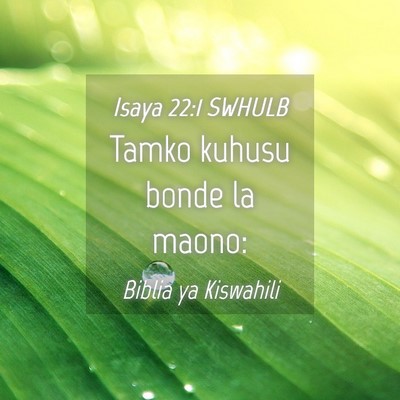 Picture 04 - Isaya 22:1 SWHULB - Tamko kuhusu bonde la - Bible Verse Picture