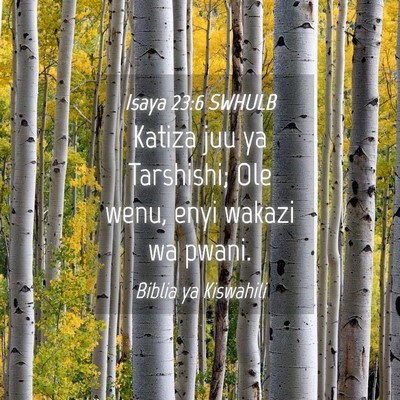 Picture 04 - Isaya 23:6 SWHULB - Katiza juu ya Tarshishi; Ole wenu, enyi wakazi wa - Bible Verse Picture