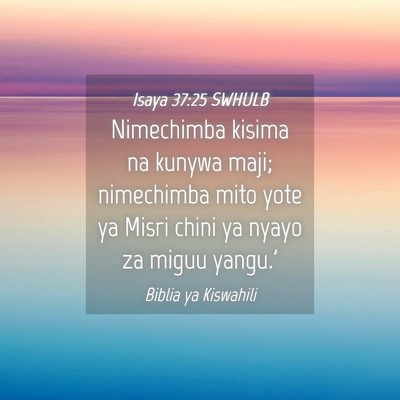 Picture 04 - Isaya 37:25 SWHULB - Nimechimba kisima na kunywa maji; nimechimba mito - Bible Verse Picture