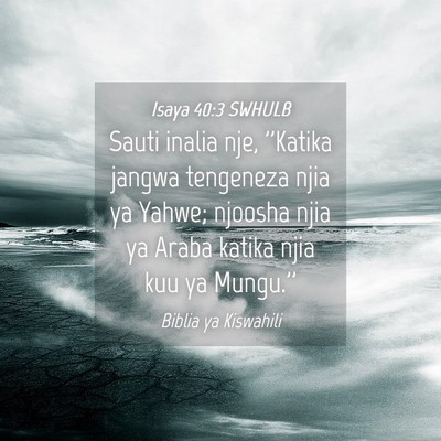 Picture 04 - Isaya 40:3 SWHULB - Sauti inalia nje, ''Katika jangwa tengeneza njia - Bible Verse Picture