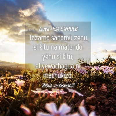 Picture 04 - Isaya 41:24 SWHULB - Tazama sanamu zenu si kitu na matendo yenu si - Bible Verse Picture