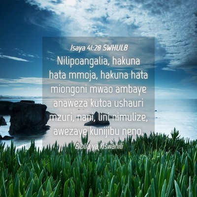Picture 04 - Isaya 41:28 SWHULB - Nilipoangalia, hakuna hata mmoja, hakuna hata - Bible Verse Picture