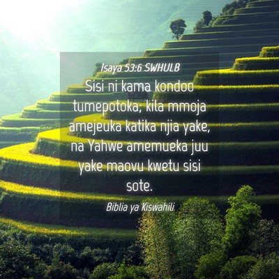 Picture 04 - Isaya 53:6 SWHULB - Sisi ni kama kondoo tumepotoka; kila mmoja - Bible Verse Picture