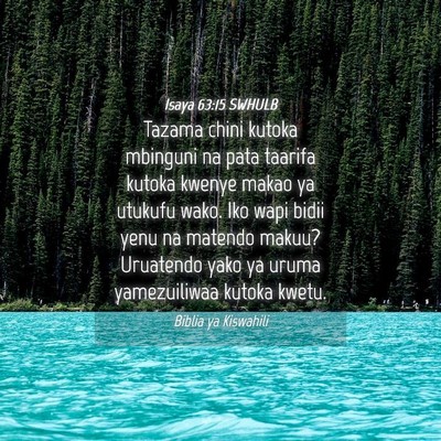 Picture 04 - Isaya 63:15 SWHULB - Tazama chini kutoka mbinguni na pata taarifa - Bible Verse Picture