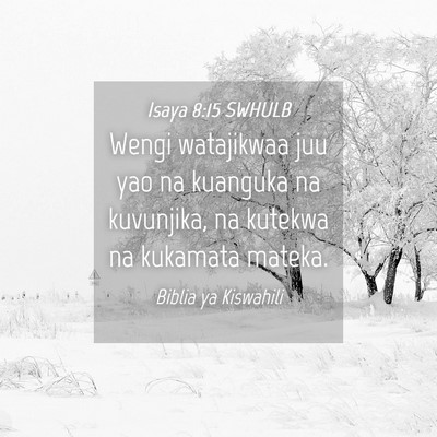 Picture 04 - Isaya 8:15 SWHULB - Wengi watajikwaa juu yao na kuanguka na - Bible Verse Picture