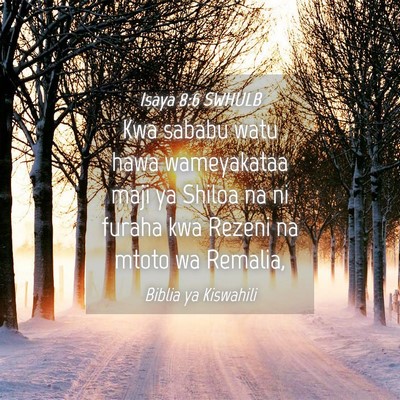 Picture 04 - Isaya 8:6 SWHULB - Kwa sababu watu hawa wameyakataa maji ya Shiloa - Bible Verse Picture