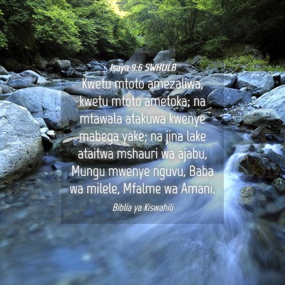 Picture 04 - Isaya 9:6 SWHULB - Kwetu mtoto amezaliwa, kwetu mtoto ametoka; na - Bible Verse Picture