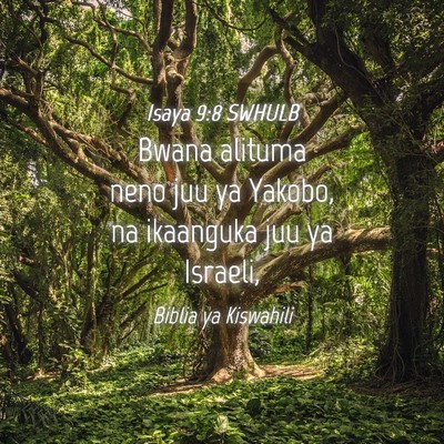 Picture 04 - Isaya 9:8 SWHULB - Bwana alituma neno juu ya Yakobo, na ikaanguka - Bible Verse Picture