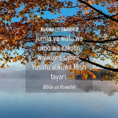 Picture 04 - Kutoka 1:5 SWHULB - Jumla ya watu wa ukoo wa Yakobo walikuwa sabini. - Bible Verse Picture