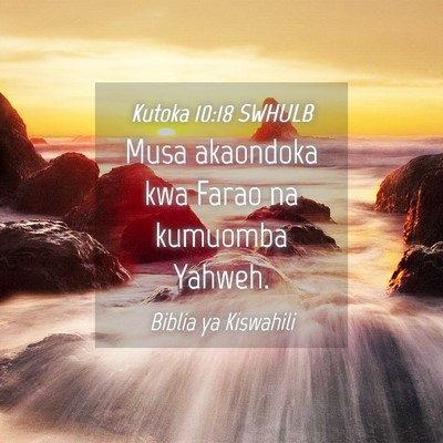 Picture 04 - Kutoka 10:18 SWHULB - Musa akaondoka kwa Farao na kumuomba - Bible Verse Picture