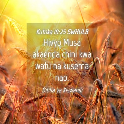 Picture 04 - Kutoka 19:25 SWHULB - Hivyo Musa akaenda chini kwa watu na kusema - Bible Verse Picture