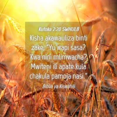 Picture 04 - Kutoka 2:20 SWHULB - Kisha akawauliza binti zake, “Yu wapi sasa? Kwa - Bible Verse Picture