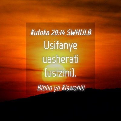 Picture 04 - Kutoka 20:14 SWHULB - Usifanye uasherati - Bible Verse Picture
