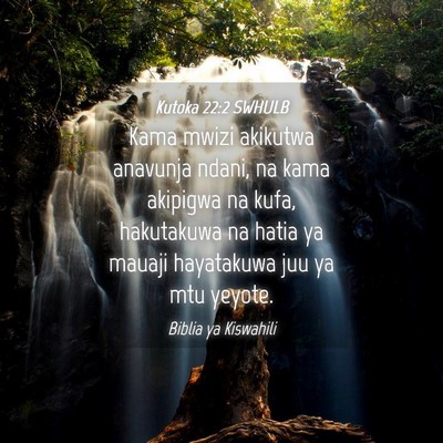 Picture 04 - Kutoka 22:2 SWHULB - Kama mwizi akikutwa anavunja ndani, na kama - Bible Verse Picture