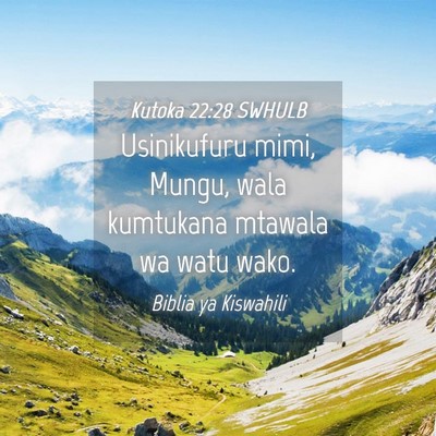 Picture 04 - Kutoka 22:28 SWHULB - Usinikufuru mimi, Mungu, wala kumtukana mtawala - Bible Verse Picture