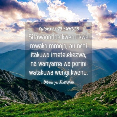 Picture 04 - Kutoka 23:29 SWHULB - Sitawaondoa kwenu kwa mwaka mmoja, au nchi - Bible Verse Picture