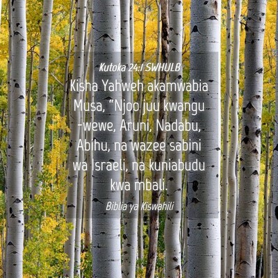 Picture 04 - Kutoka 24:1 SWHULB - Kisha Yahweh akamwabia Musa, “Njoo juu kwangu - Bible Verse Picture